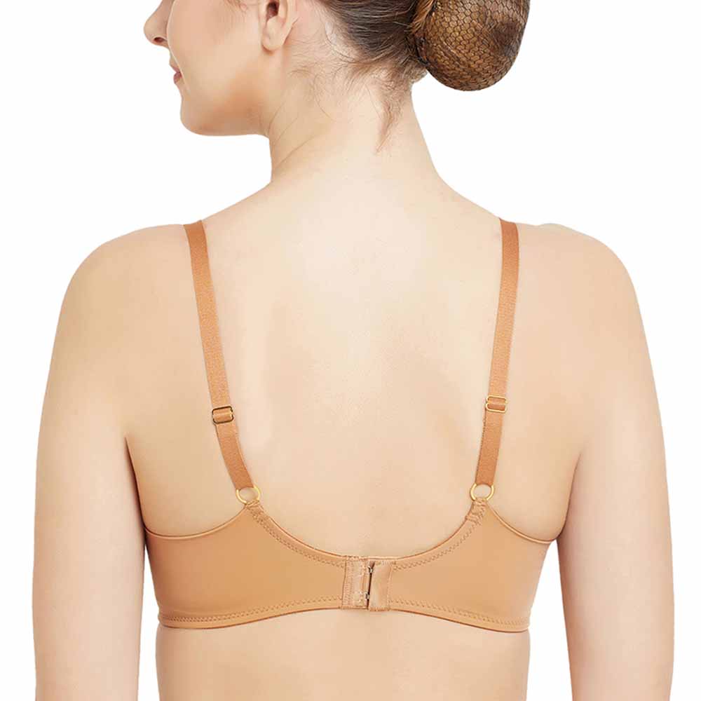 Looping Padded Non-wired  3/4th Cup Everyday Wear Medium coverage Lace Bra - Brown
