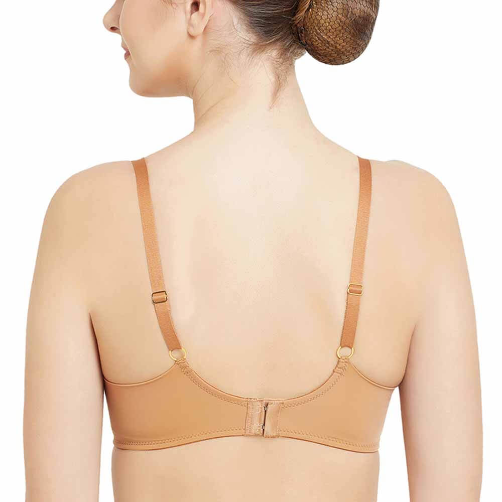 Looping Padded Non-wired 3/4th Cup Everyday Wear Medium coverage Lace Bra - Brown