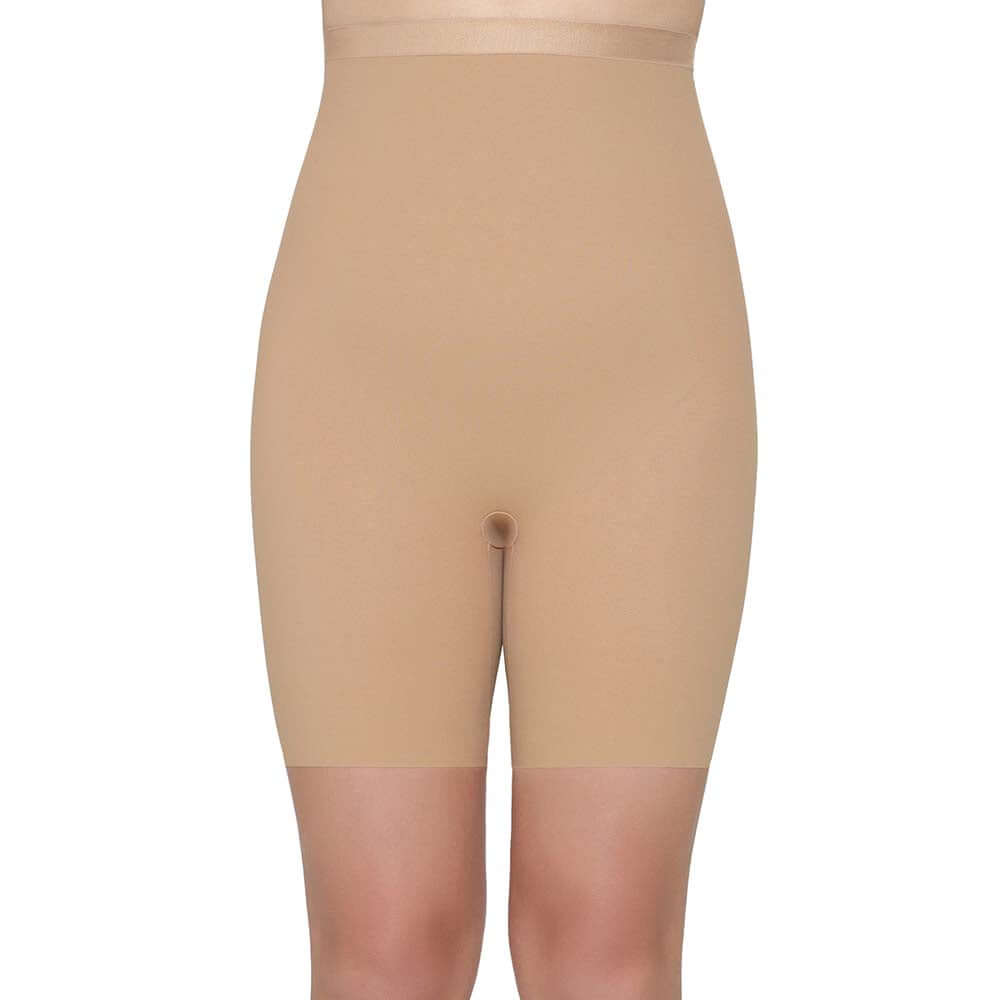 Shape Revelation High Waist Full Coverage Firm Control Seamless Thigh Shaper - Beige