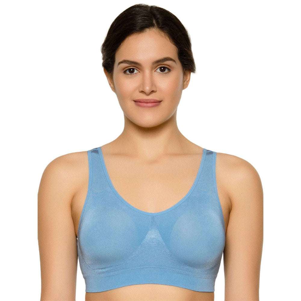 B-Smooth Padded Non-wired Full Cup Everyday Wear Full coverage Bralette -  Blue