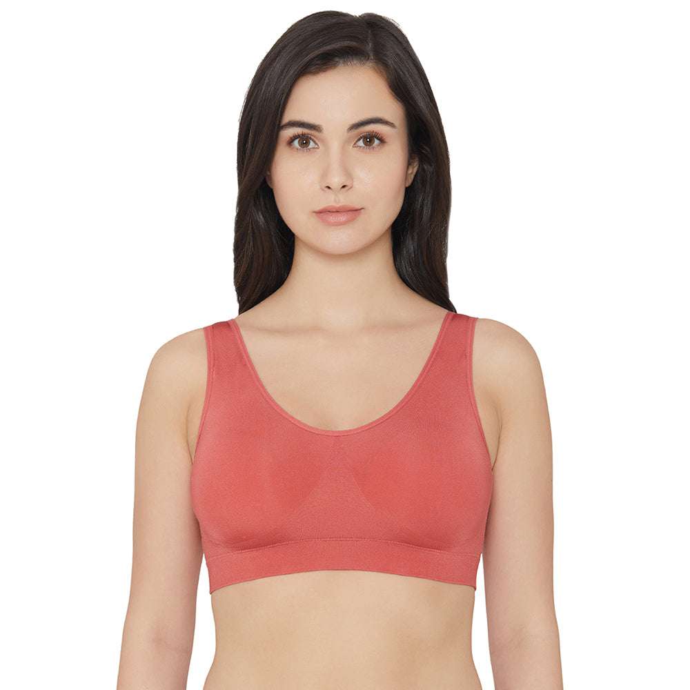 B-Smooth Padded Non-wired Full Cup Everyday Wear Full coverage Bralette -  Red