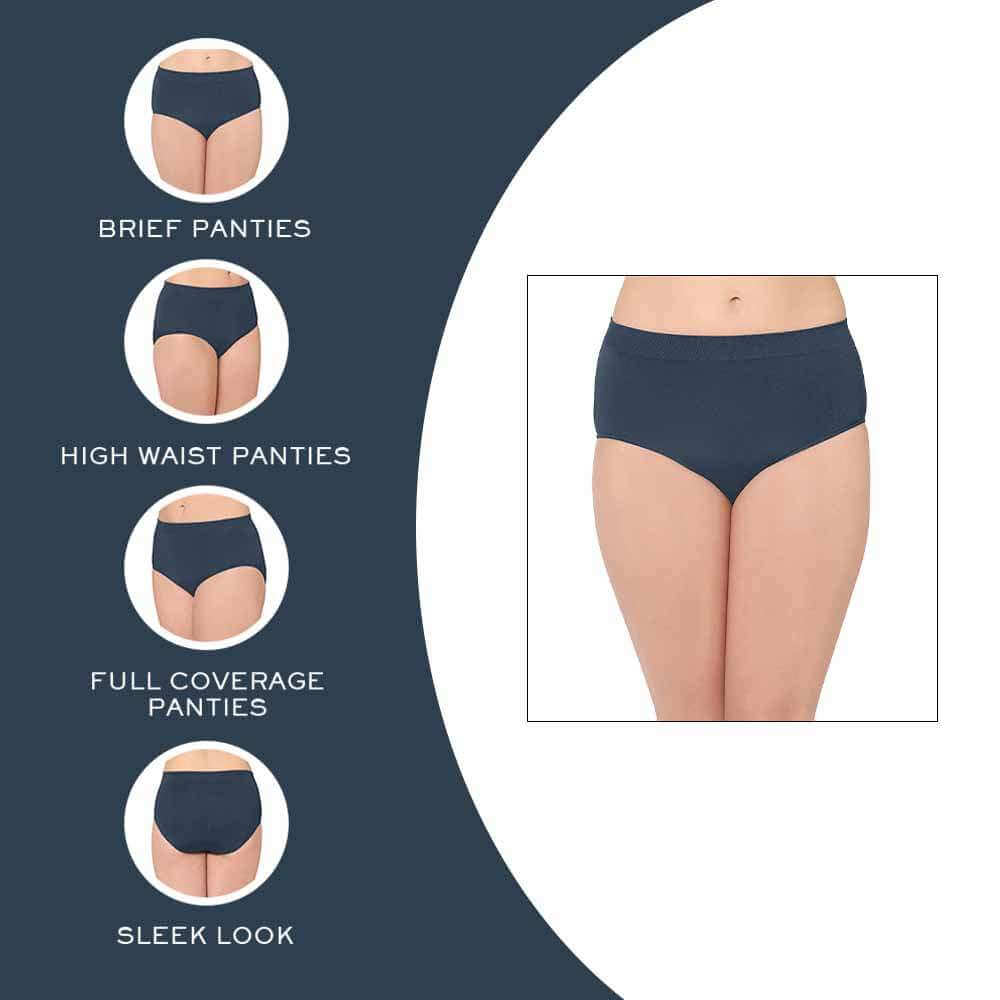 B-Smooth High Waist Full Coverage Everyday Wear Brief Panty - Dark Navy