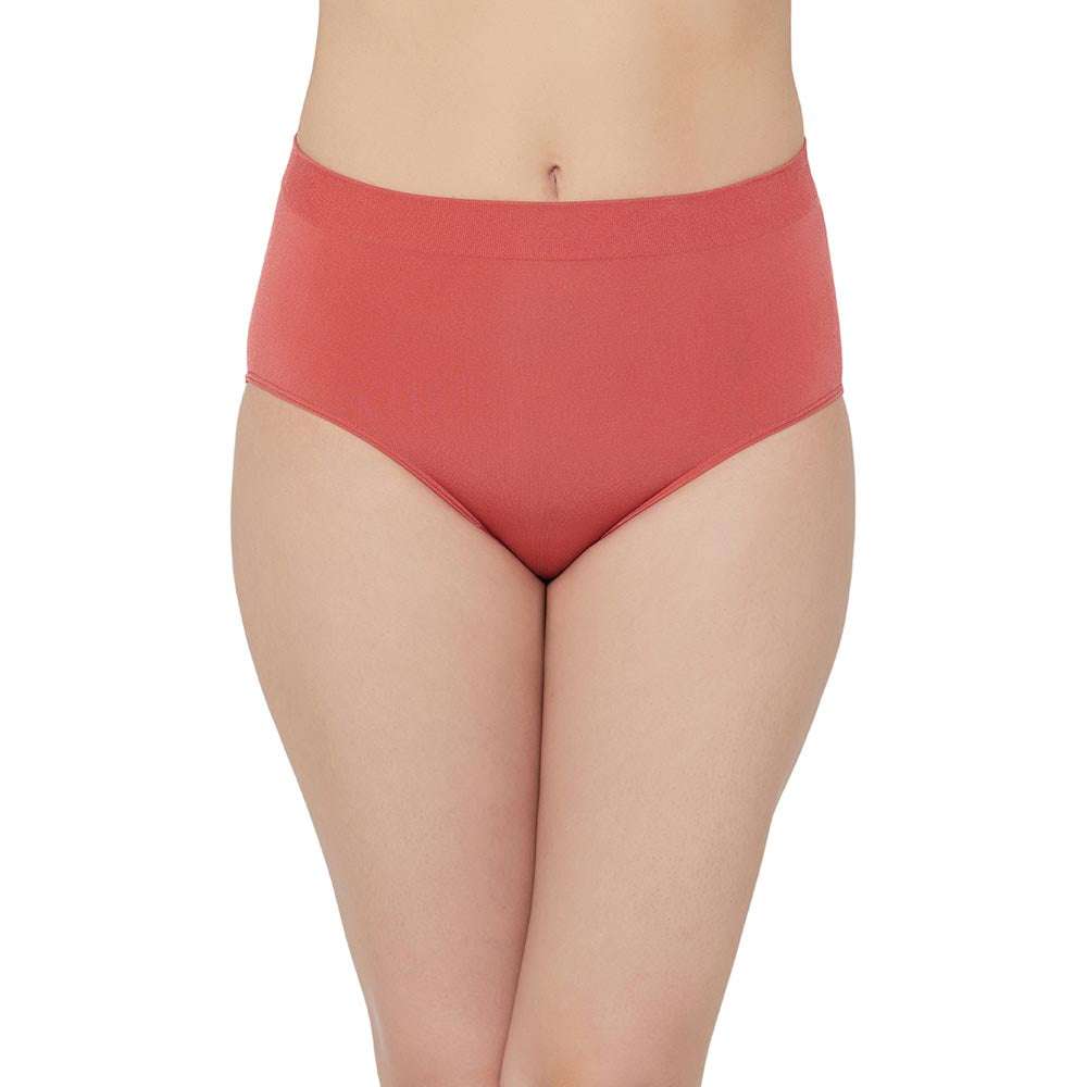 B-Smooth High Waist Full Coverage Everyday Wear Brief Panty - Red