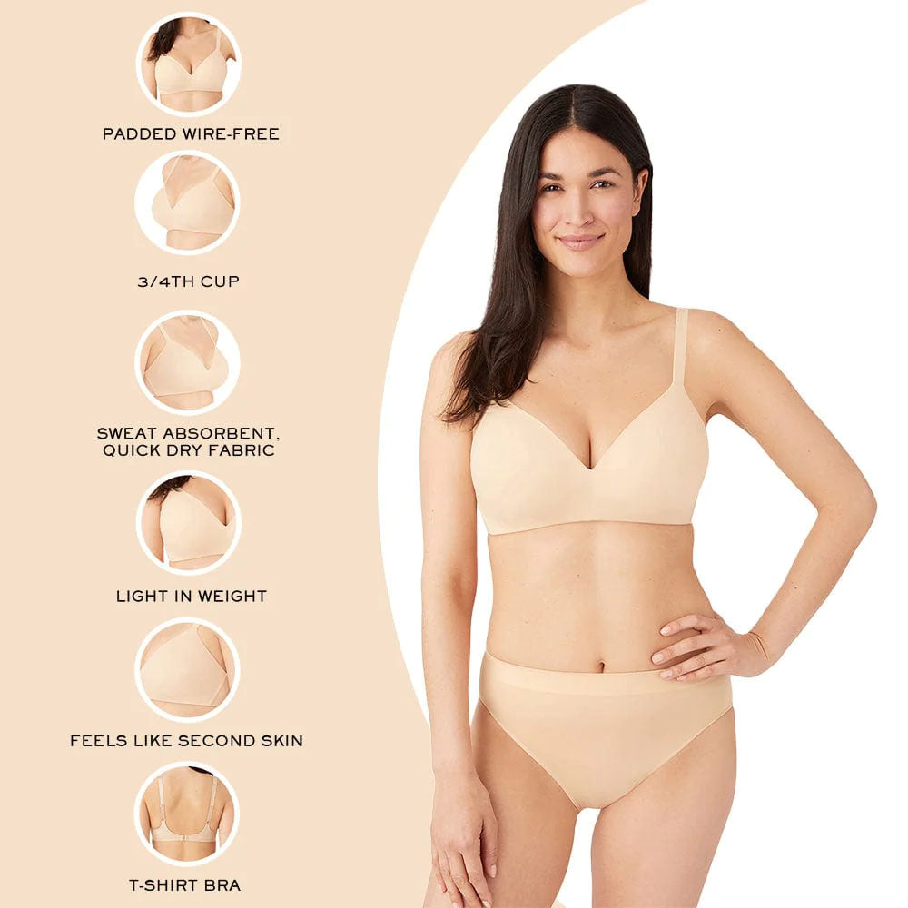 How Perfect Padded Non-wired 3/4th Cup Medium Coverage Seamless T-Shirt Bra - Beige
