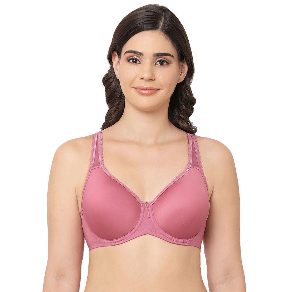 Basic Beauty Padded Wired Full Coverage Full Support Everyday Comfort  Spacer Cup Bra-Pink