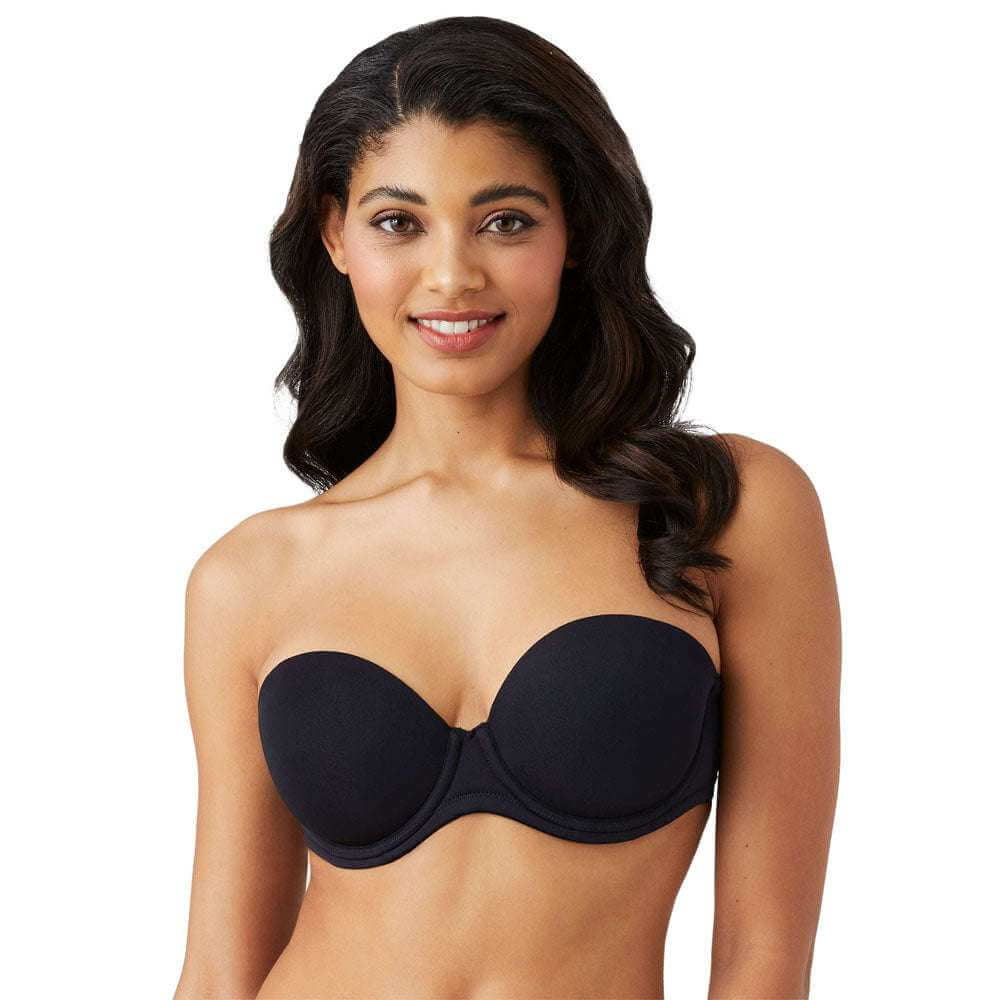 Red Carpet Padded Wired Half Cup Low Coverage Strapless Bra - Black