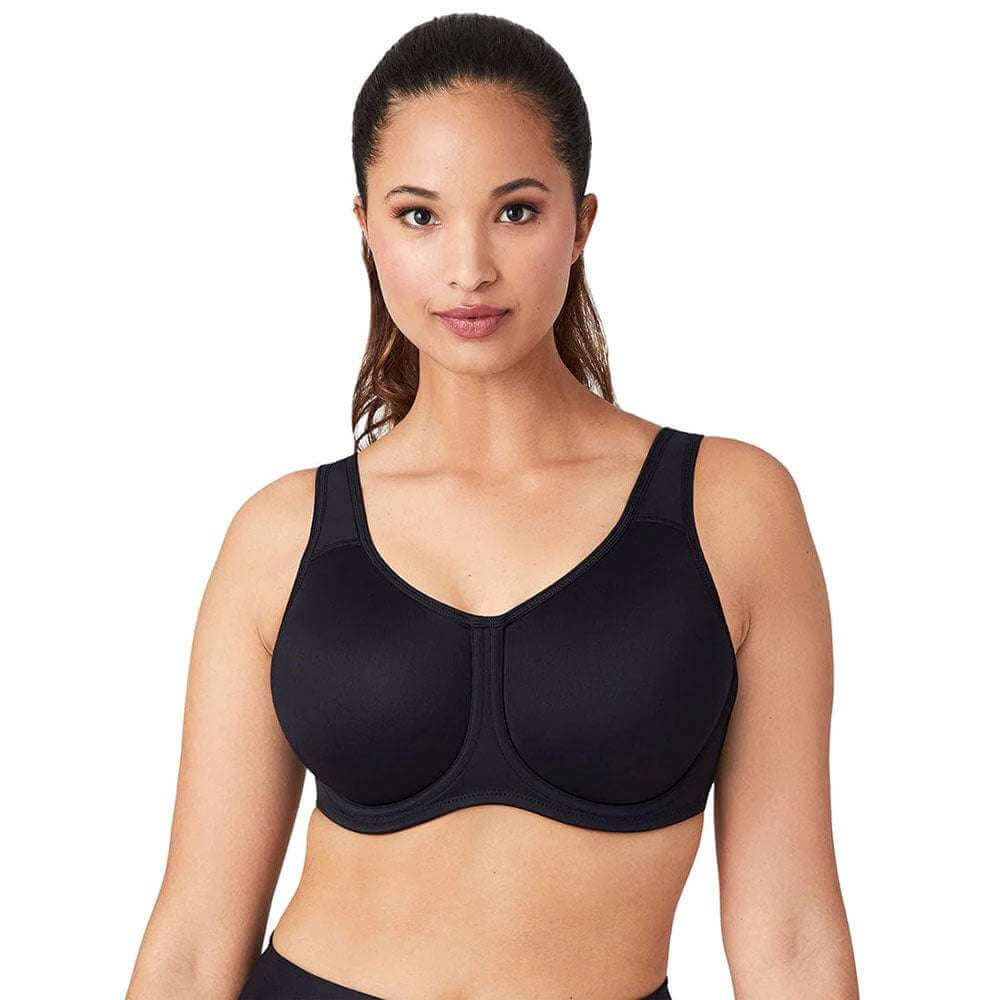 Sport Non Padded Wired Full Coverage Full Support High Intensity Sports Bra - Black