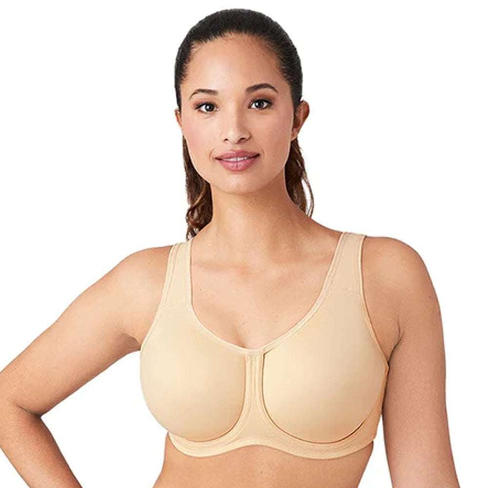 Sport Non Padded Wired Full Coverage Full Support High Intensity Sports Bra  - Beige