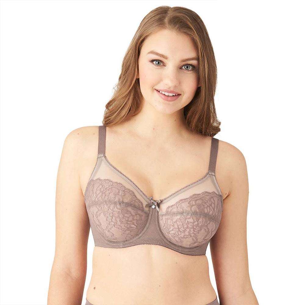 Retro Chic Non Padded Wired Full Coverage Full Support Everyday Comfort Bra  -Beige