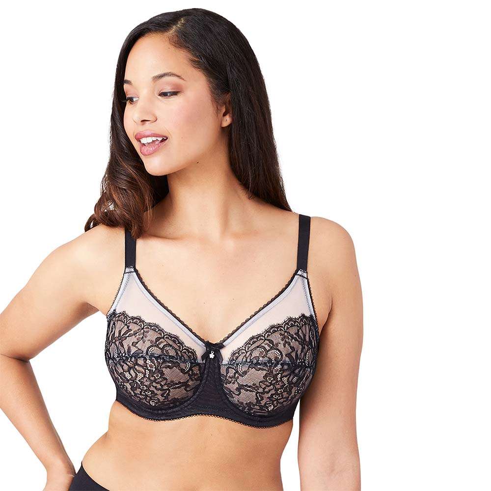 Buy Retro Chic Non Padded Wired Full Coverage Full Support Everyday Comfort  Bra - Black Online