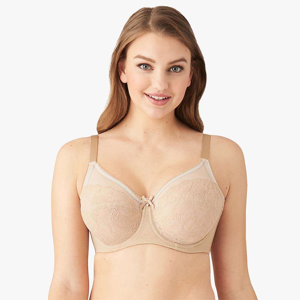 Buy Retro Chic Non Padded Wired Full Coverage Full Support Everyday Comfort  Bra - Brown Online