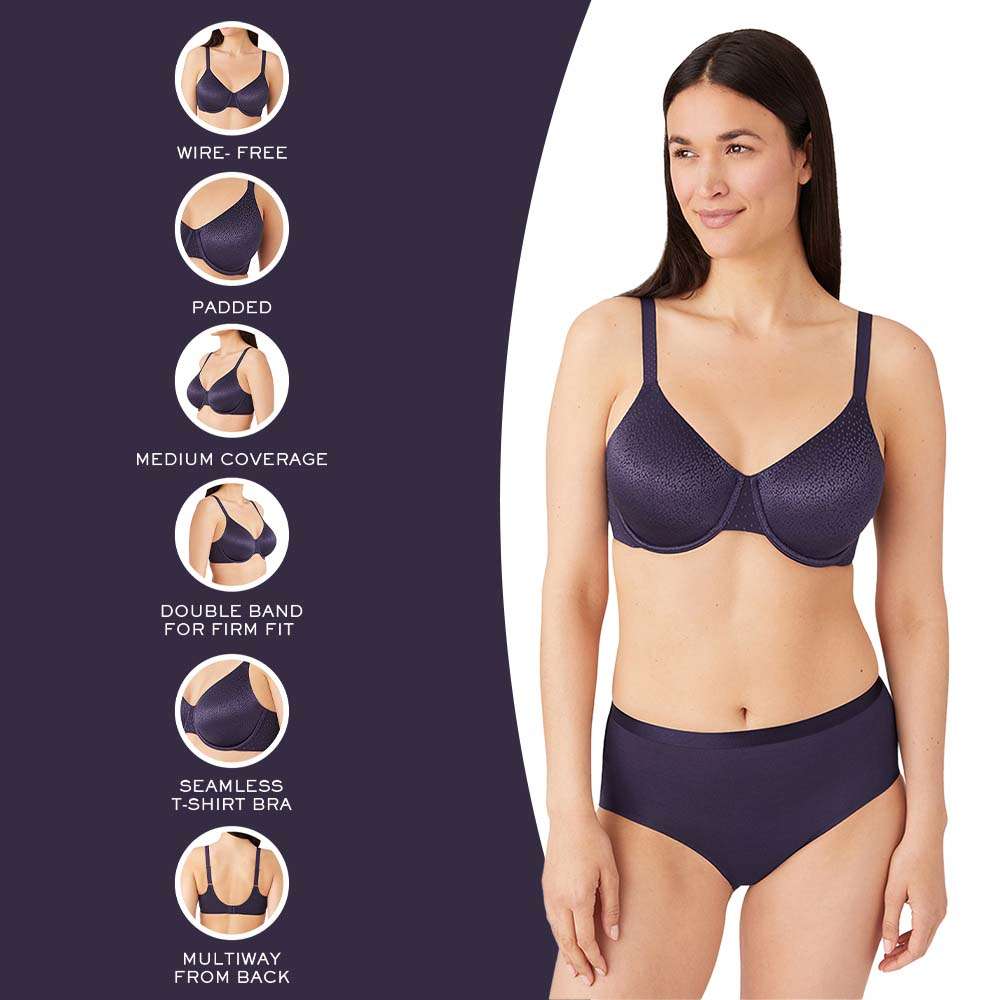 Back Appeal Non Padded Wired Full Cup Everyday Wear Plus Size Comfortable Full Support Bra - Navy Blue
