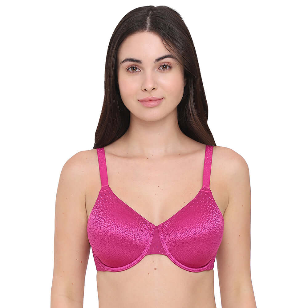 Back Appeal Non Padded Wired Full Cup Everyday Wear Plus Size Comfortable Full Support Bra - Magenta
