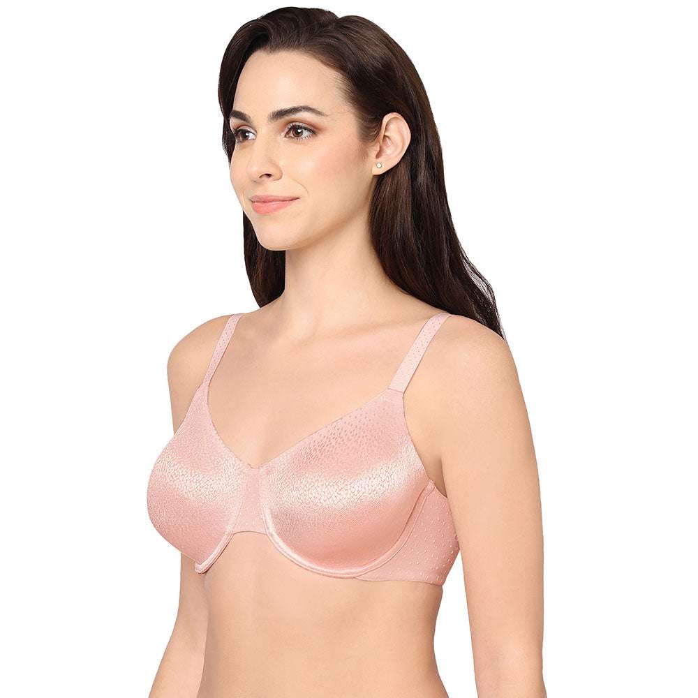 Back Appeal Non Padded Wired Full Cup Everyday Wear Plus Size Comfortable Full Support Bra - Pink