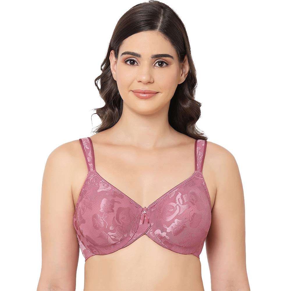 Buy Awareness Non Padded Wired Full Coverage Full Support Plus Size Bra -  Pink Online