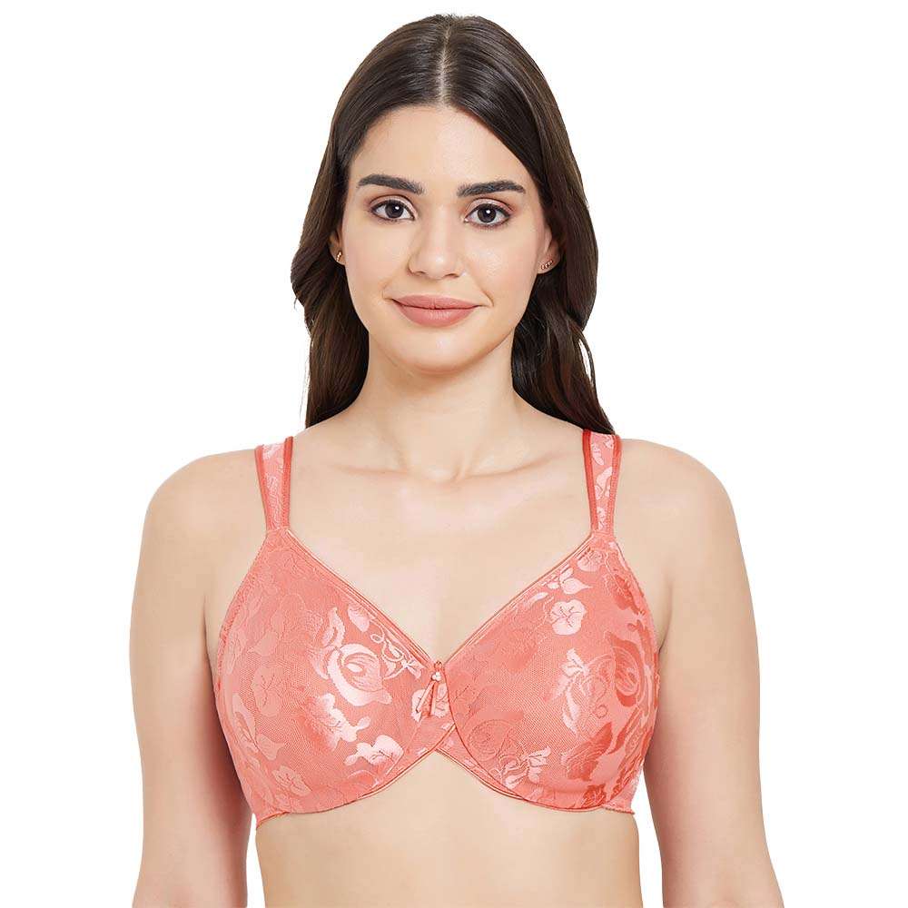 Awareness Non Padded Wired Full Coverage Full Support Plus Size Bra-Peach