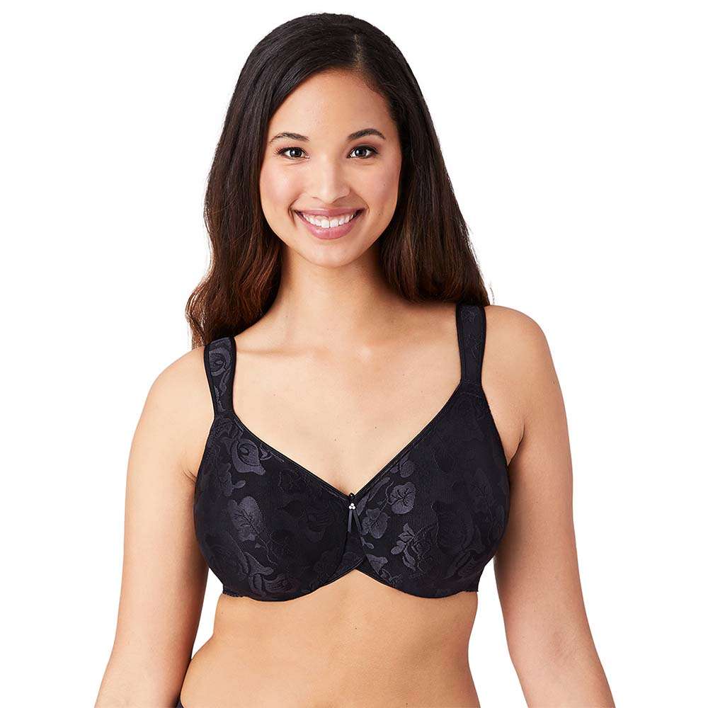 Buy Wacoal Awareness Non-Padded Wired Full Coverage Full Support Everyday  Comfort Bra - Black (38DD) Online