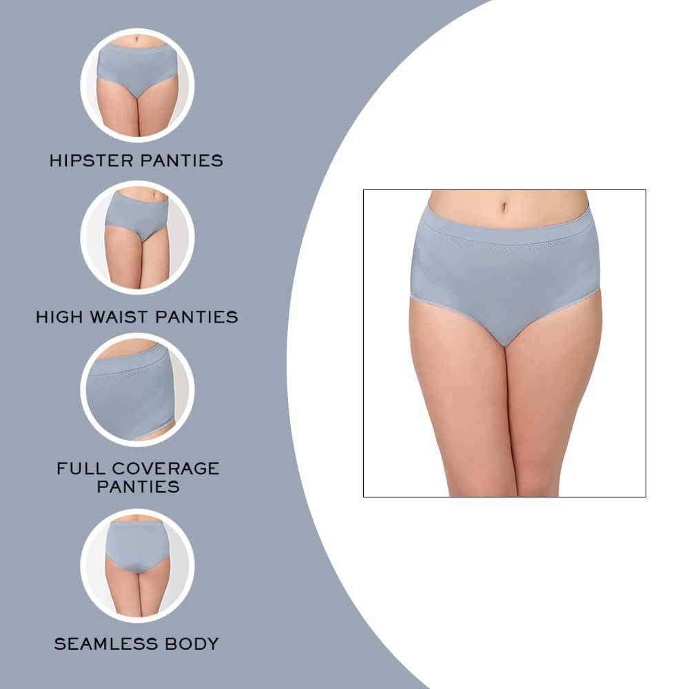 B-Smooth High Waist Full Coverage Everyday Wear Brief Panty - Light Indigo