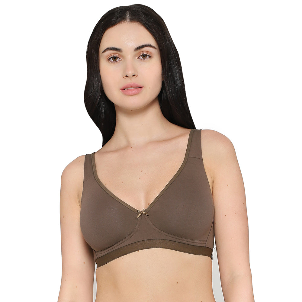 BASICS Essentials2.0 Non-Padded Non-Wired Full Cup Everyday Wear T-shirt Bra - Brown