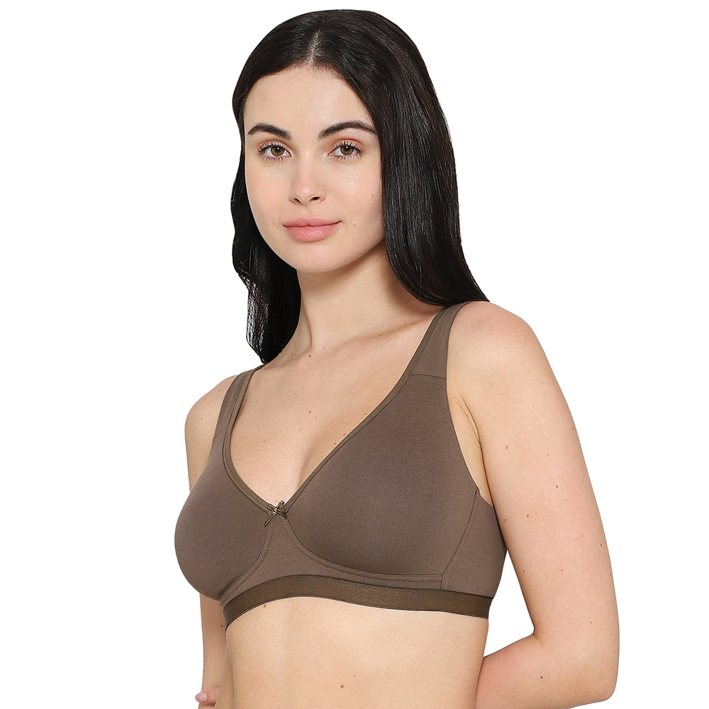 BASICS Essentials2.0 Non-Padded Non-Wired Full Cup Everyday Wear T-shirt Bra - Brown