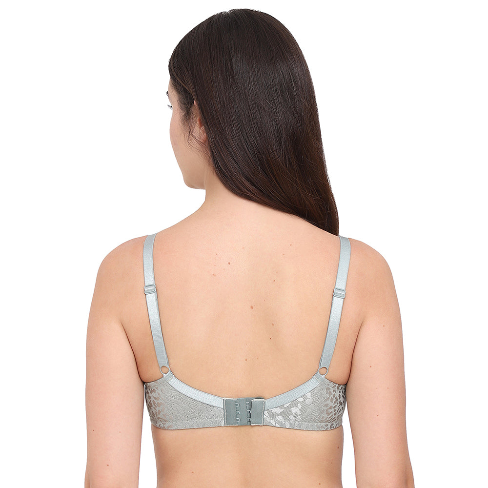 BASICS Bliss Padded Wired 3/4th Cup Everyday Wear Lace T-shirt Bra - Green