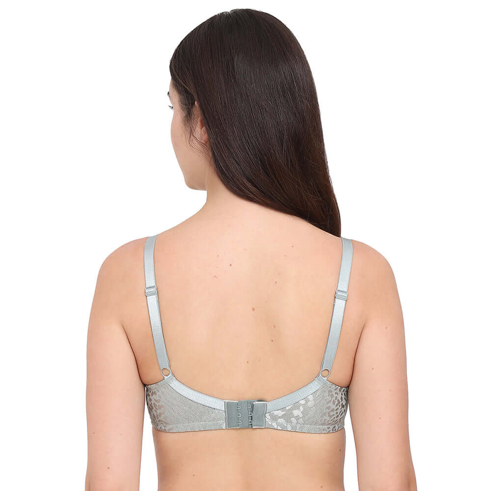 BASICS Bliss Padded Wired 3/4th Cup Everyday Wear Lace T-shirt Bra - Green