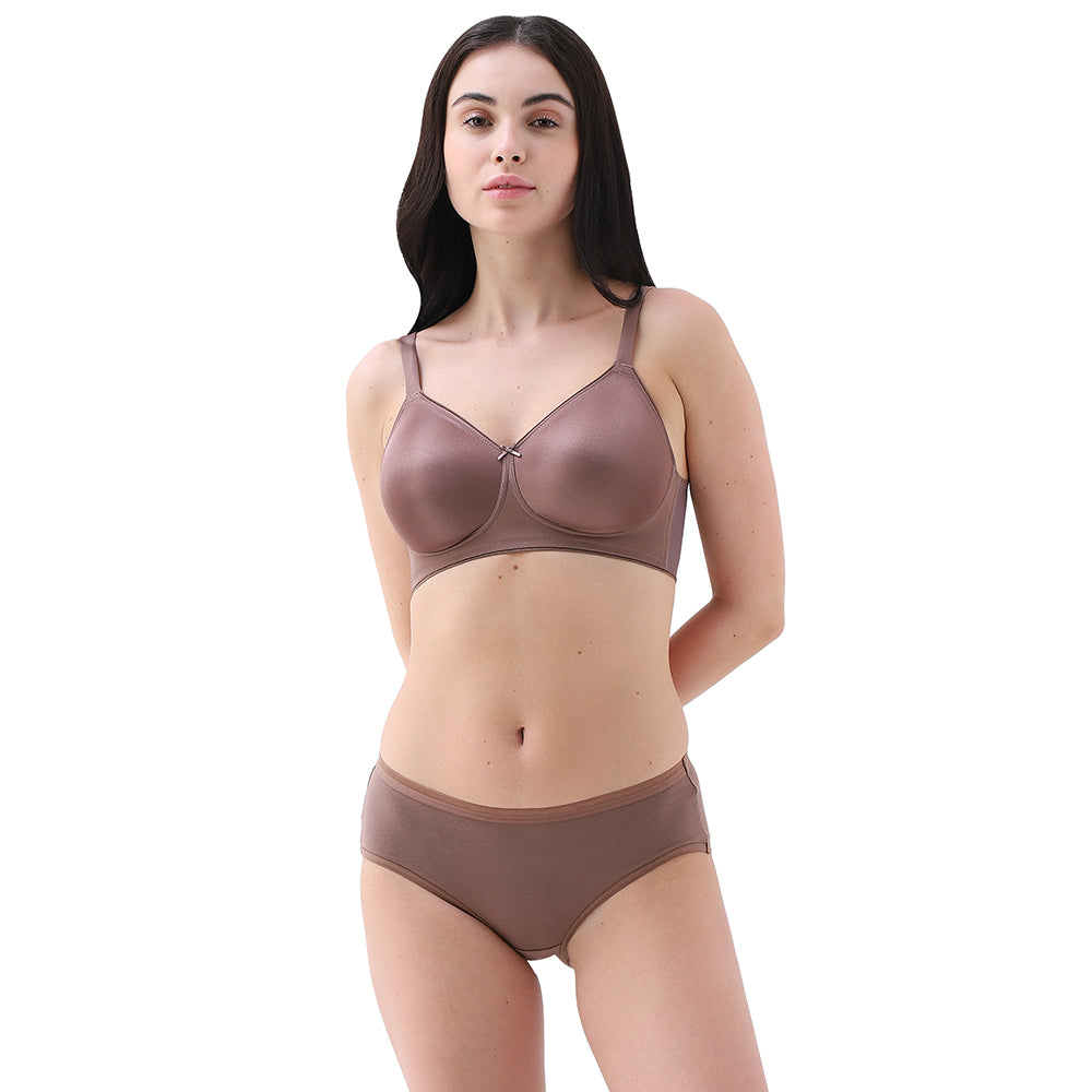 Pixie 2.0 Non Padded Non-Wired Full Cup Everyday Wear Plus Size Full Support Minimizer Bra -Brown