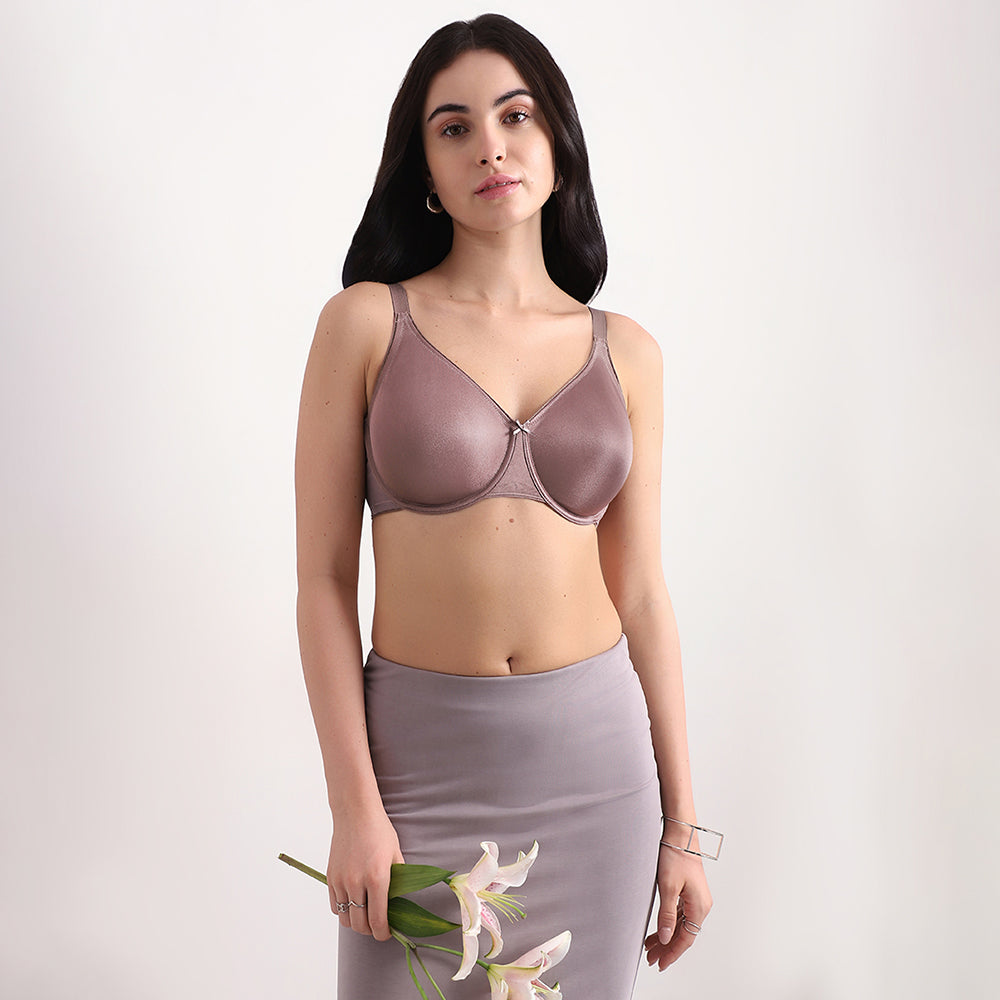 Pixie 2.0 Non Padded Wired Full Cup Everyday Wear Plus Size Full Support Minimizer Bra -Brown