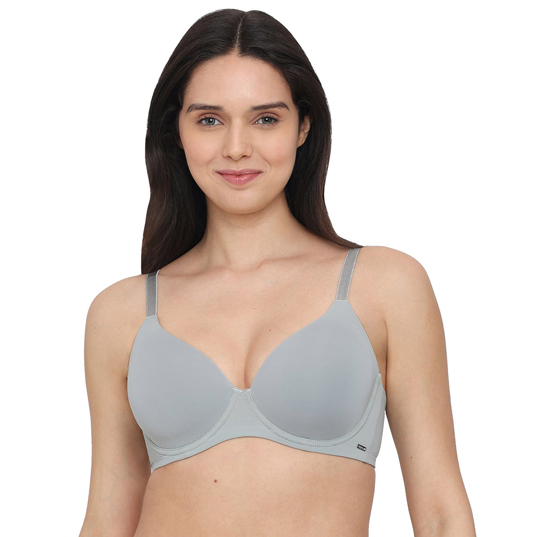Cool Comfort Padded Wired Full Cup Everyday Wear T-shirt Bra -Grey