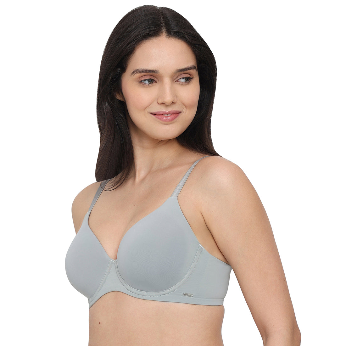 Cool Comfort Padded Wired Full Cup Everyday Wear T-shirt Bra -Grey