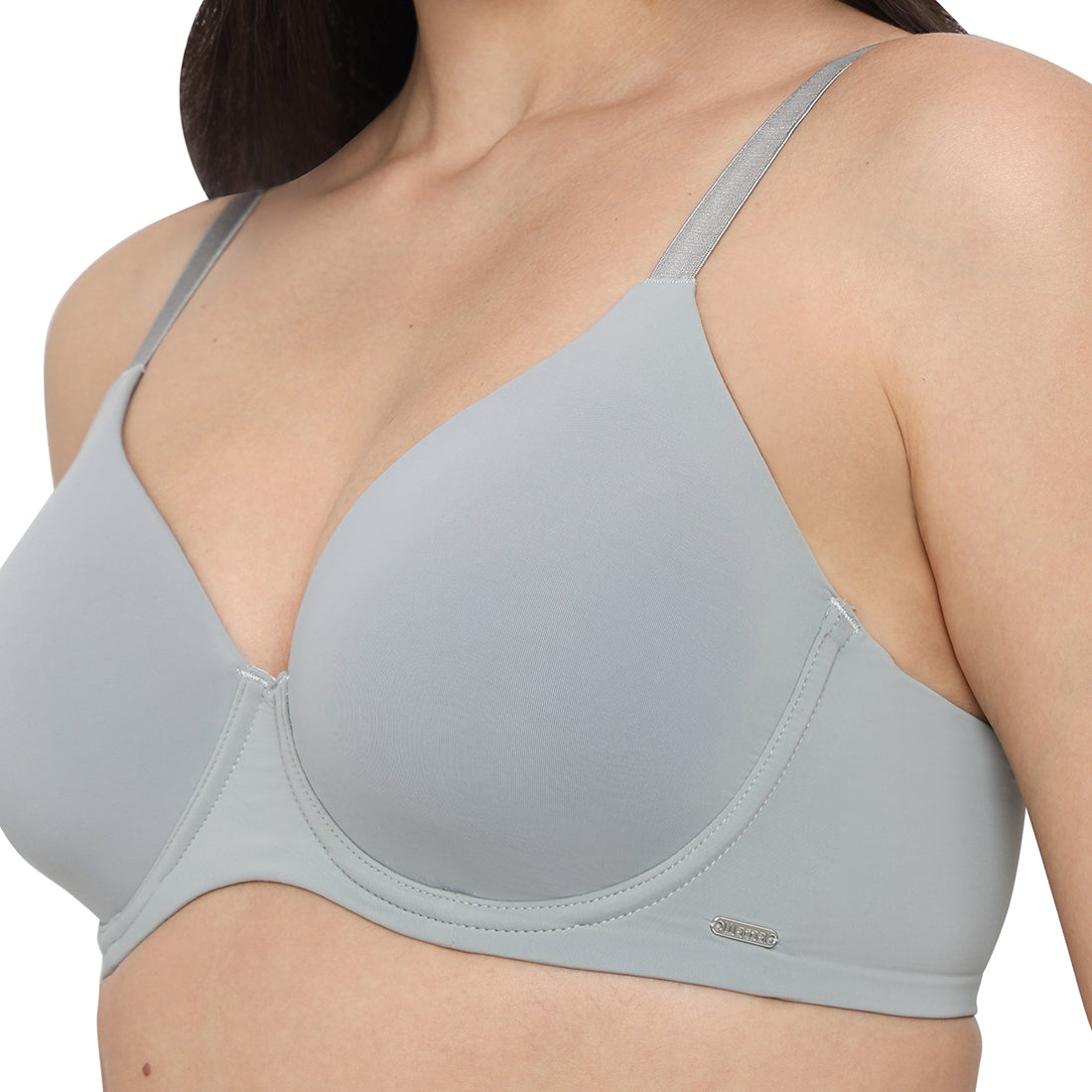 Cool Comfort Padded Wired Full Cup Everyday Wear T-shirt Bra -Grey