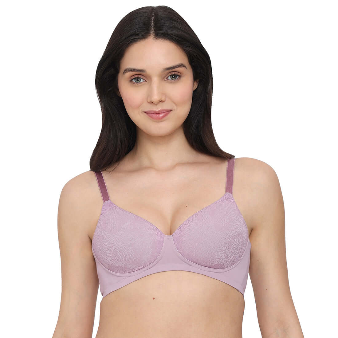 Cool Comfort Padded Non-wired 3/4th Cup Everyday Wear T-shirt Bra -Pink