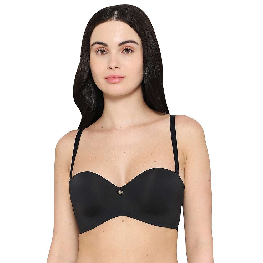 Wacoal Women’s Lift Up Padded Non-wired Half Cup Everyday Wear Push-up Strapless Bra-Black