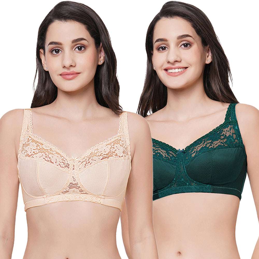Buy Charming Illusion Non Padded Non Wired Full Cup Plus Size Full Support  Pack of 2 Minimizer Bra Online