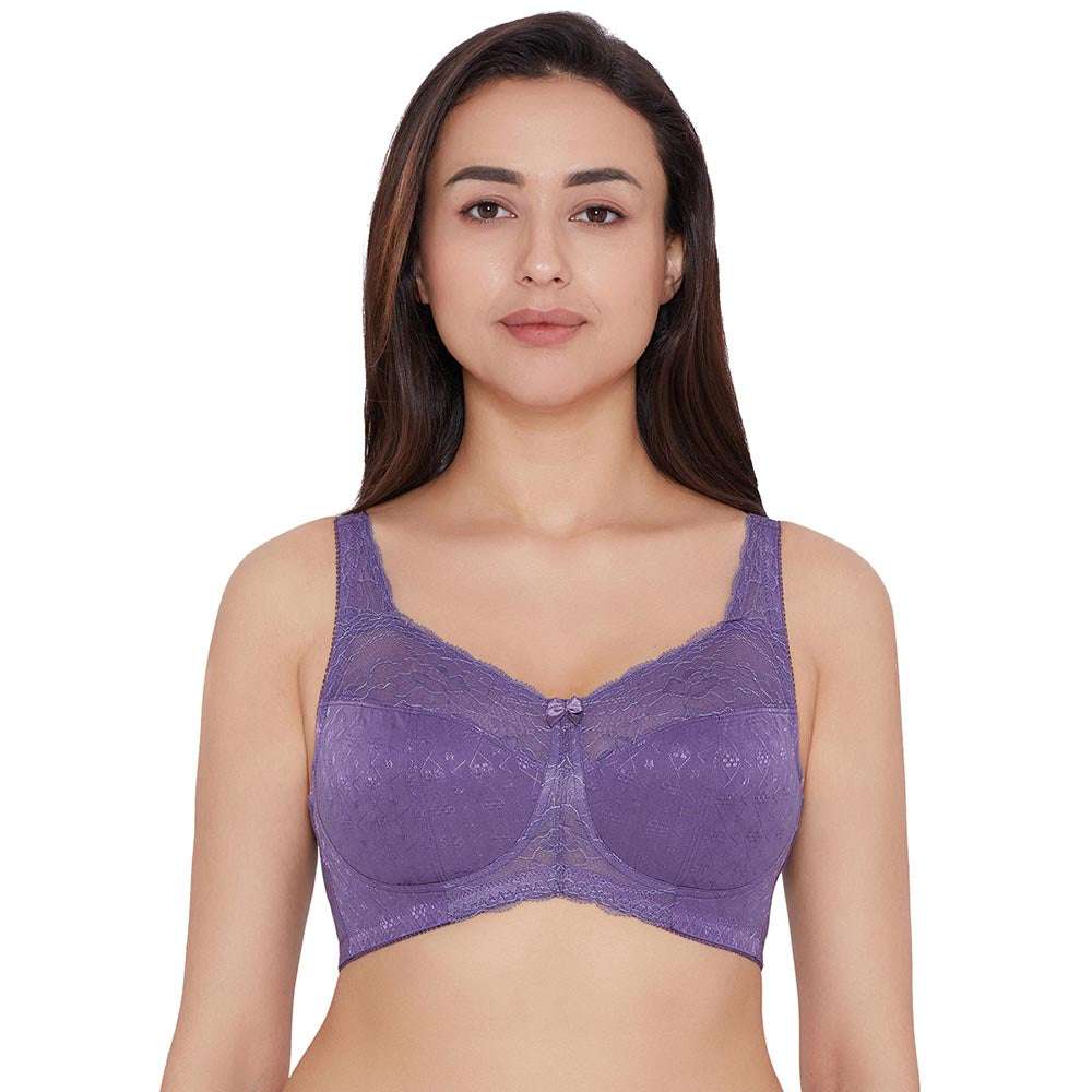 Buy Classic Non Padded Non Wired Full Coverage Plus Size Everyday Comfort  Bra - Purple Online