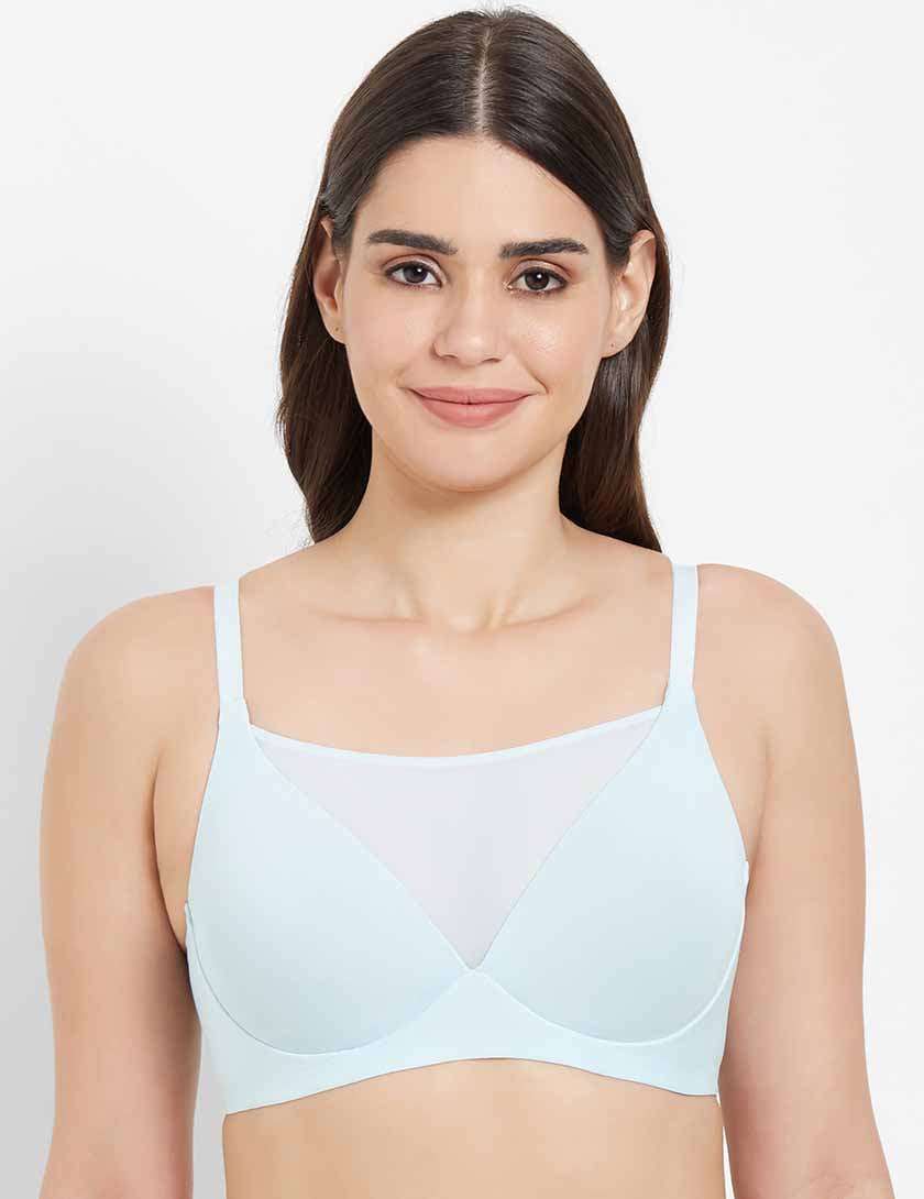 Buy Lively Padded Non-Wired Full Cup Everyday Wear Full coverage T-Shirt Bra  - Blue Online