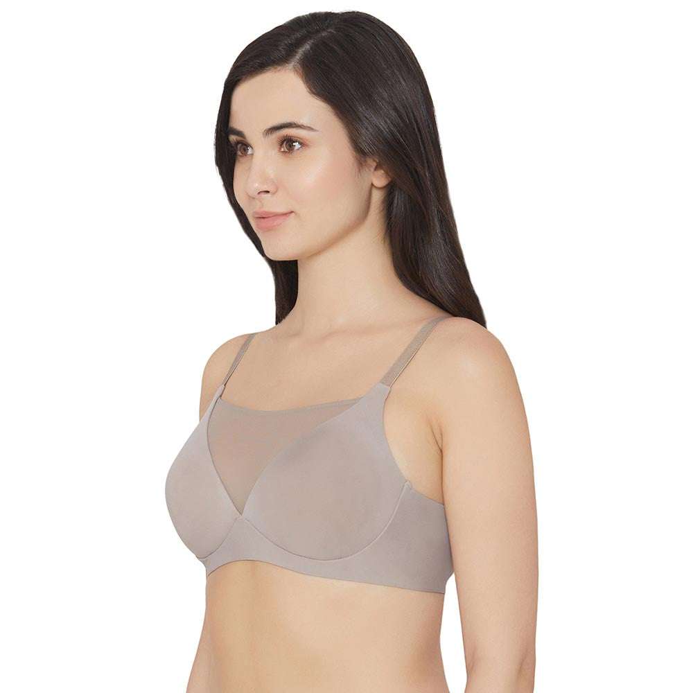 Lively Padded Non-Wired Full Cup Everyday Wear Full coverage T-Shirt Bra - Grey