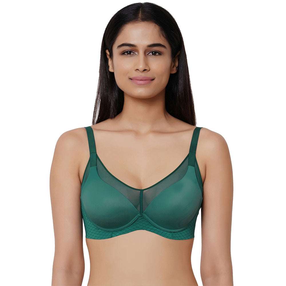 Buy Franca Padded Non-Wired Full Cup Bra - Green Online
