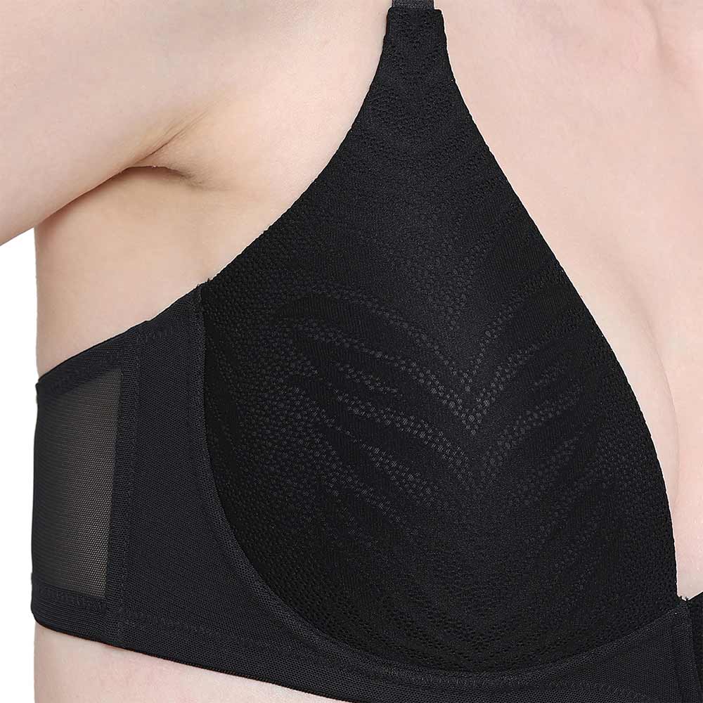 Mysa Padded Non-Wired 3/4th Cup Everyday Wear Medium coverage T-Shirt Bra - Black