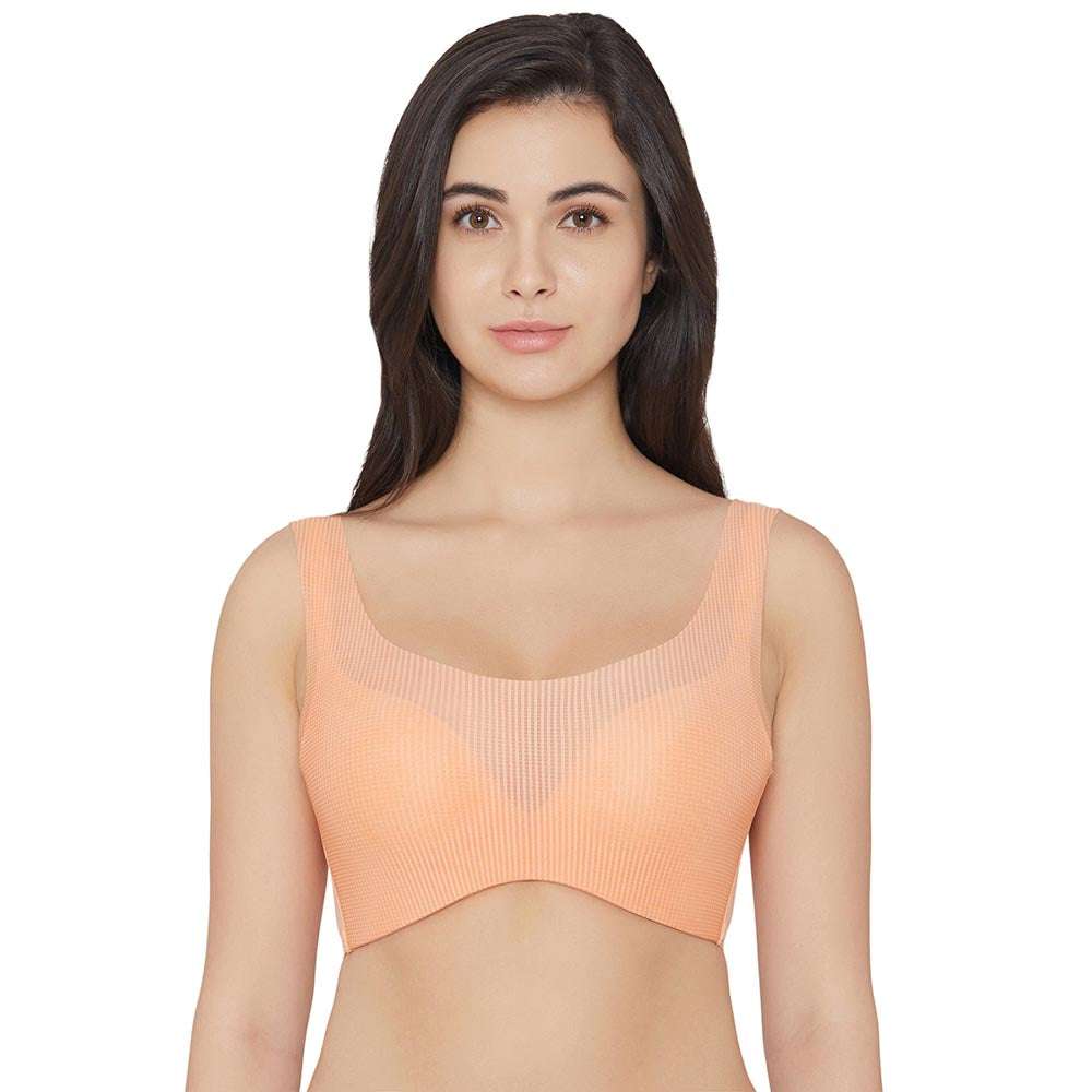 Buy Aura Padded Non-wired 3/4th Cup Everyday Wear Full coverage Bralette -  Orange Online