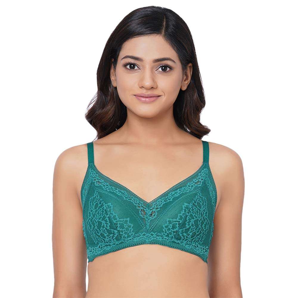 Buy Lucy Padded Non-Wired 3/4th Coverage Fashion Bra - Green