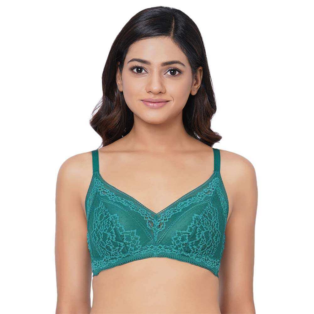 Lucy Padded Non-Wired 3/4th Cup Bridal Wear Medium coverage Fashion Bra - Teal