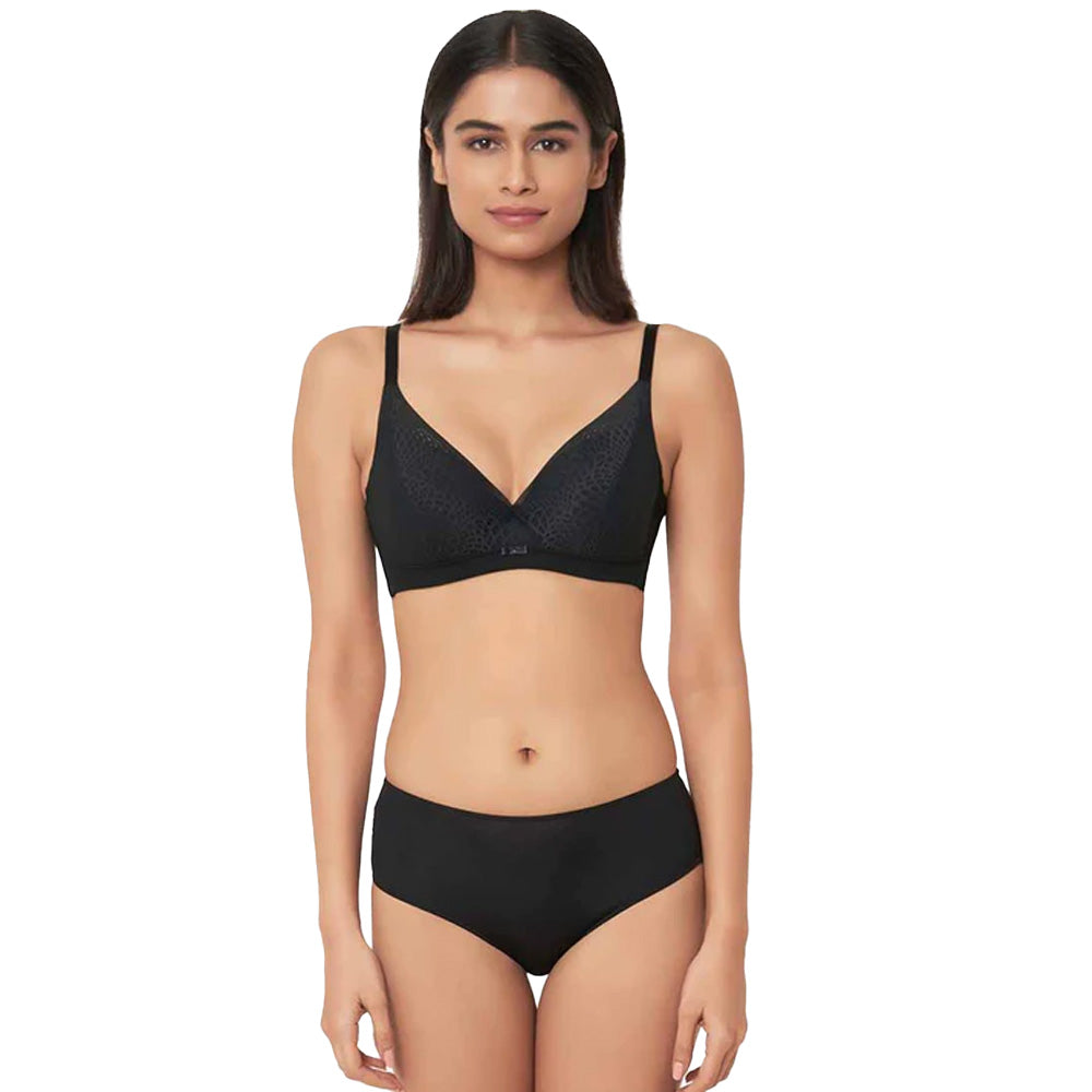Forma Mid Waist Medium Coverage Everyday Wear Hipster Panty - Black