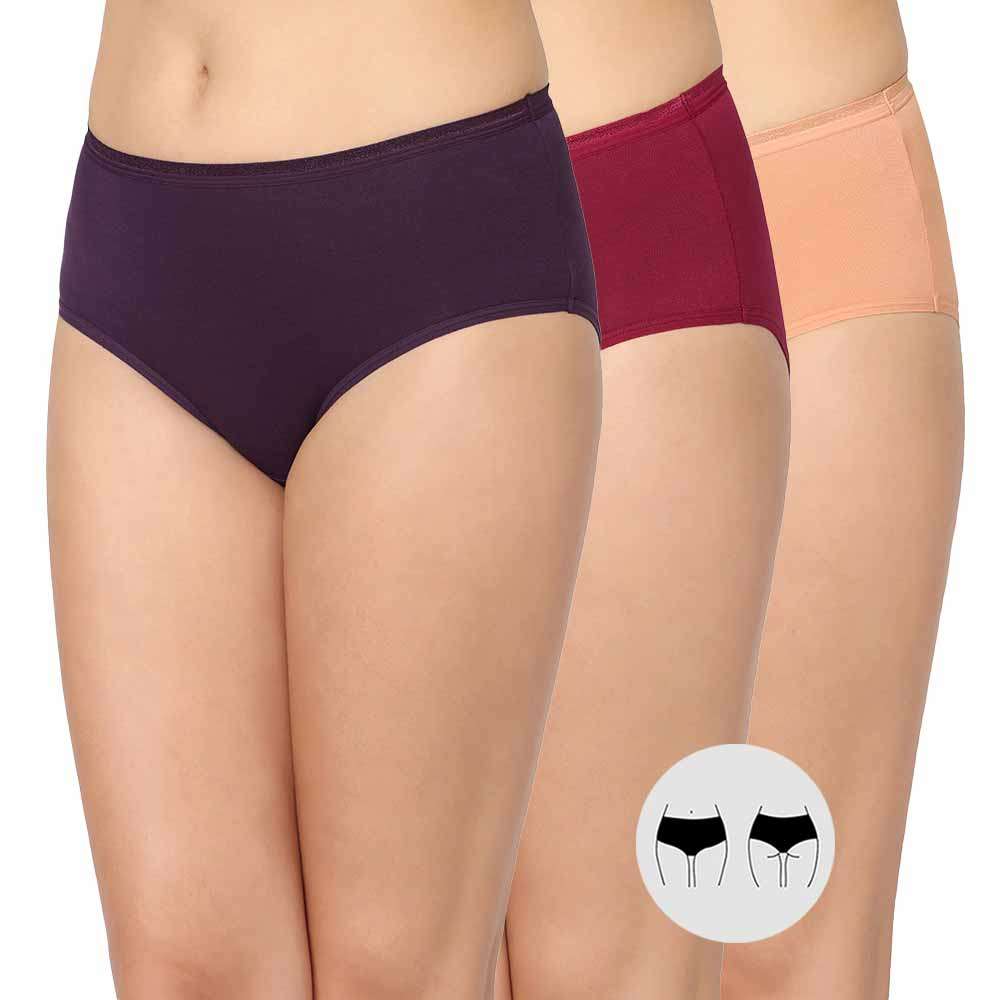 Cotton Mid Waist Medium Coverage Everyday Wear Pack of 3  Midi Panty