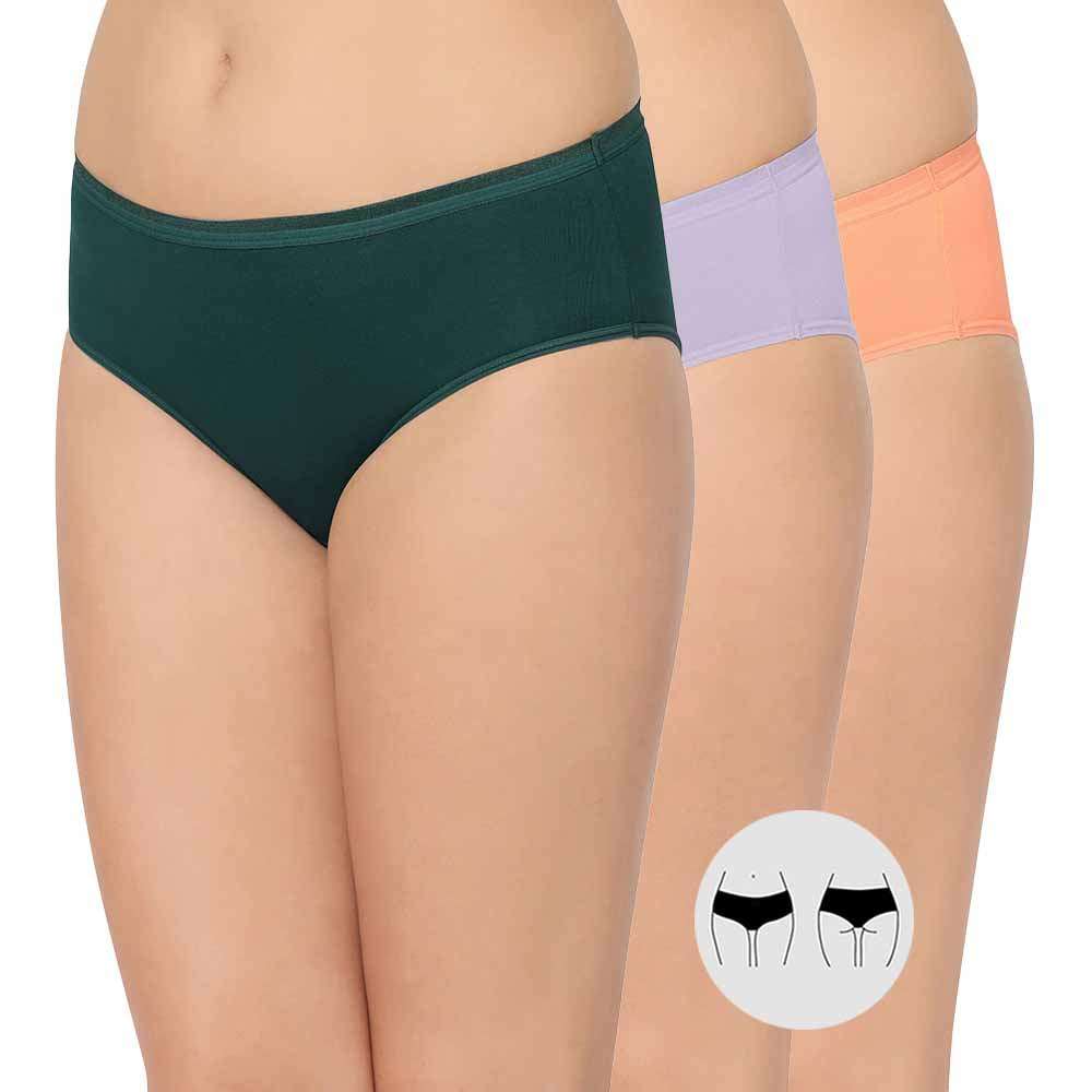 Cotton Hipster - Mid Waist Medium Coverage Solid Pack of 3 Panties