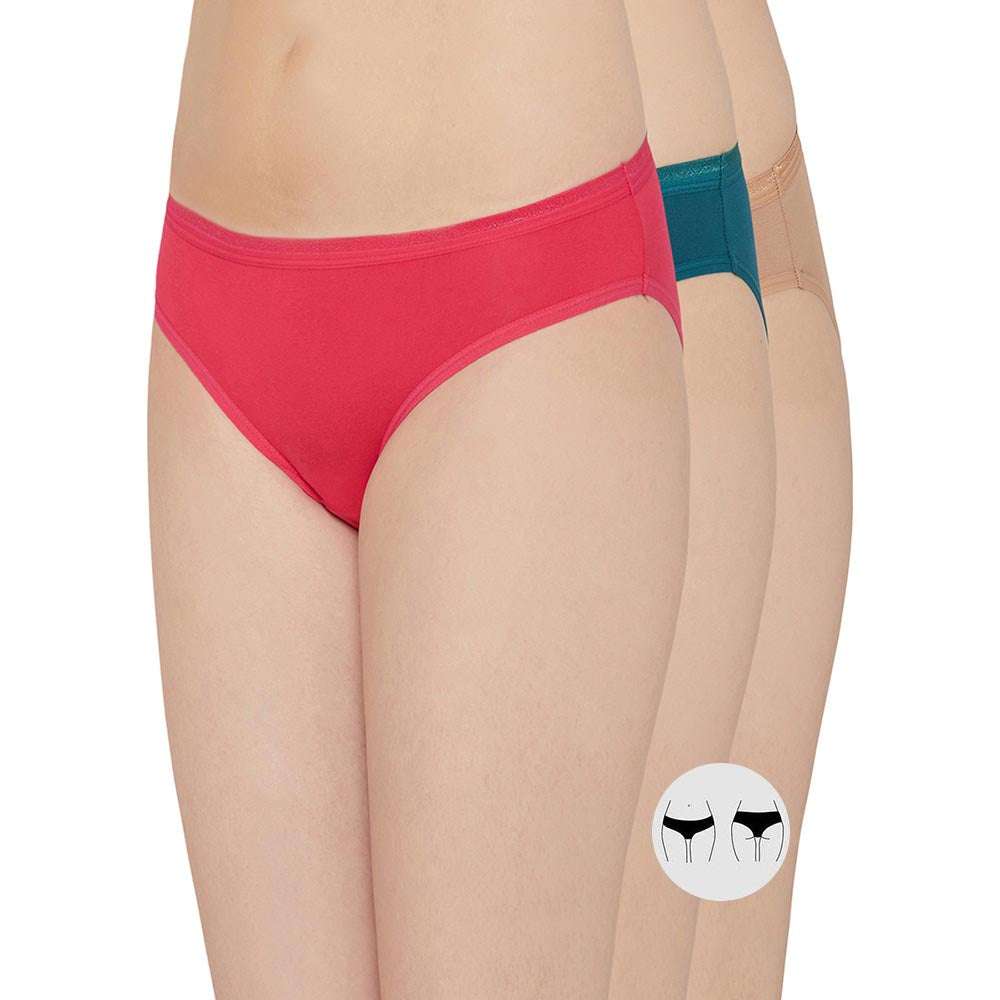 Cotton Low Waist Medium Coverage Everyday Wear Pack of 3 Bikini Panty