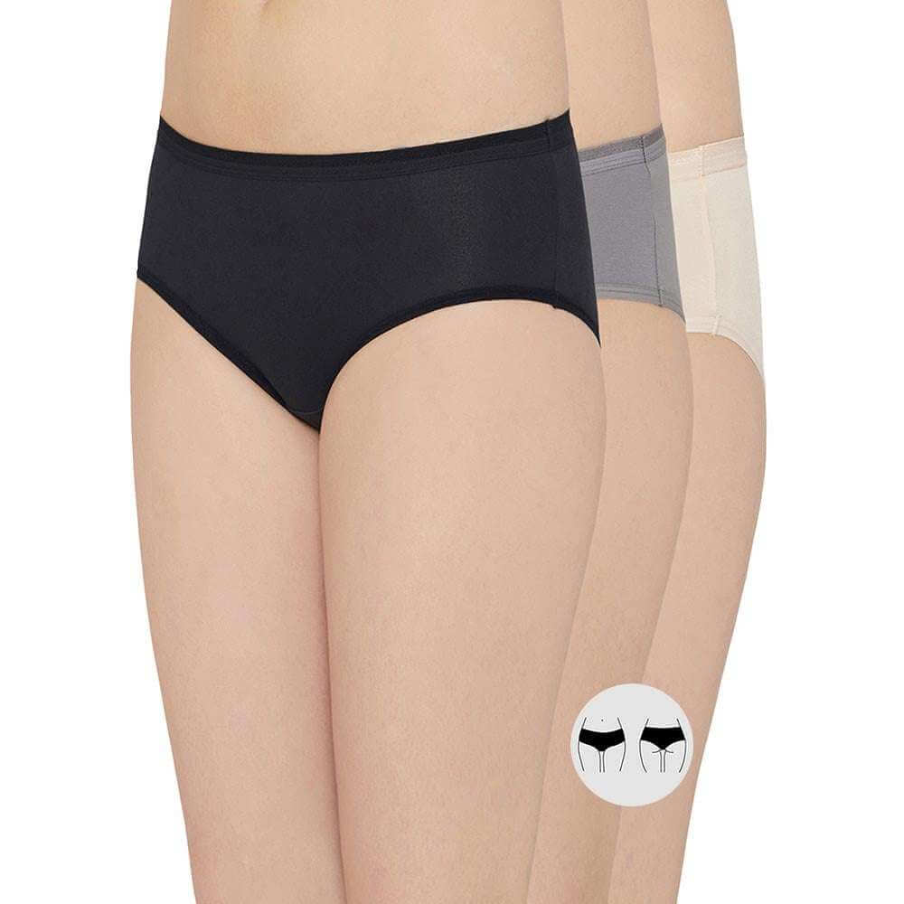 Cotton Mid Waist Medium Coverage Everyday Wear Pack of 3 Hipster Panty