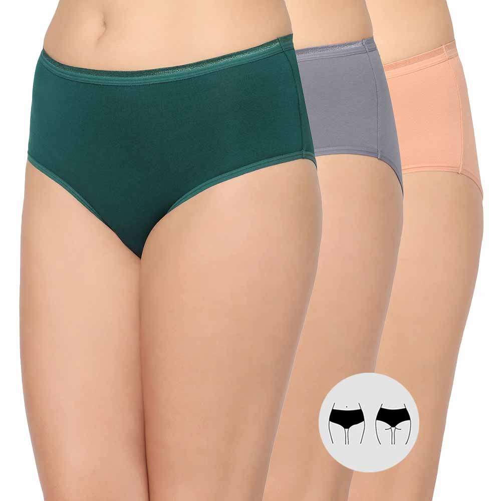 Cotton Mid Waist Medium Coverage Everyday Wear Pack of 3 Midi Panty