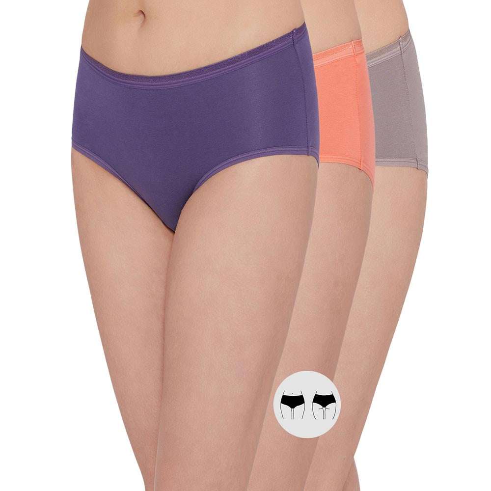 Cotton Mid Waist Medium Coverage Everyday Wear Pack of 3 Midi Panty