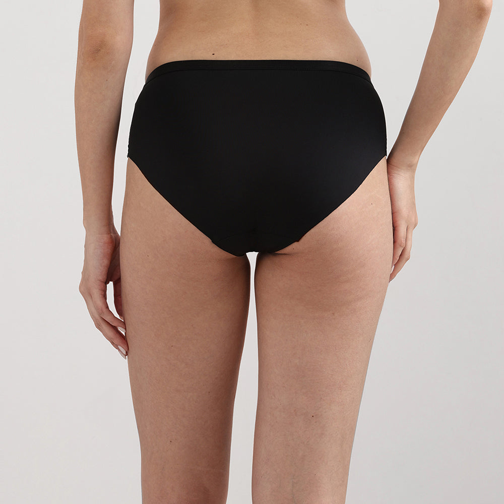 Wacoal Women’s BASICS Zoe Mid-waist Medium Coverage Everyday wear Hipster Panty-Black